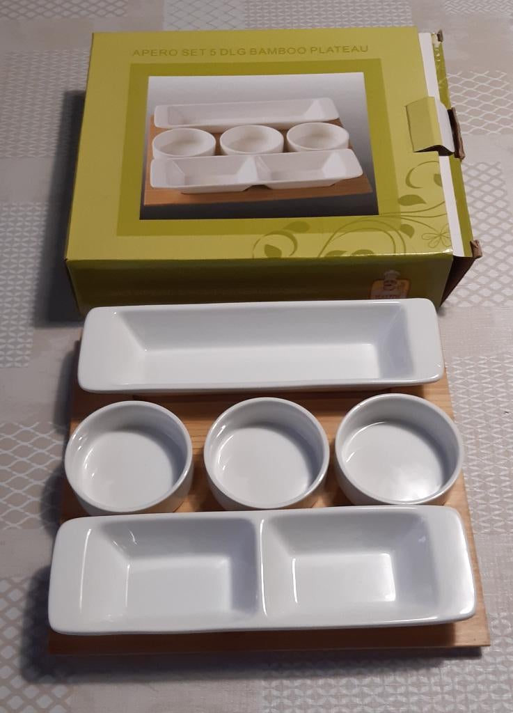 Apero set / aperitief schaal 5 delig (nieuw), Maison & Meubles, Neuf, Uni, Enlèvement, Balance ou Balances