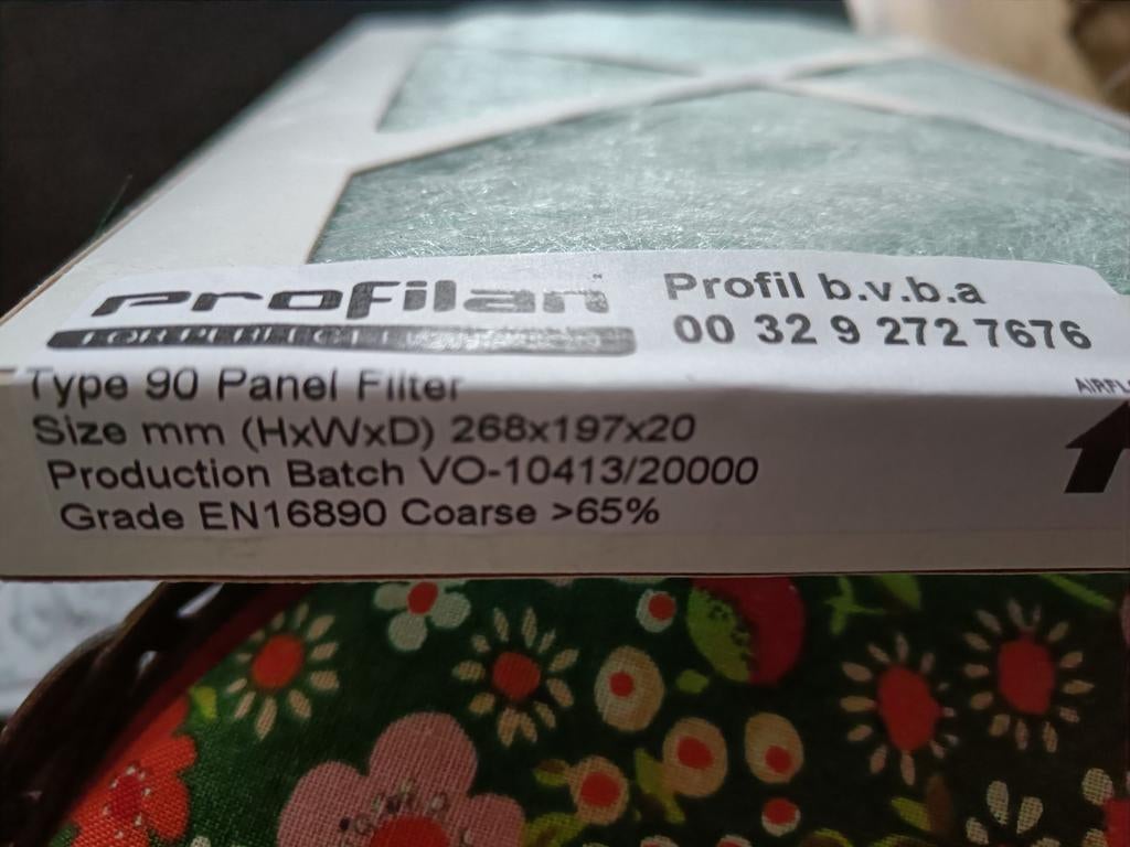 Filter voor ventilatiesysteem, Ophalen