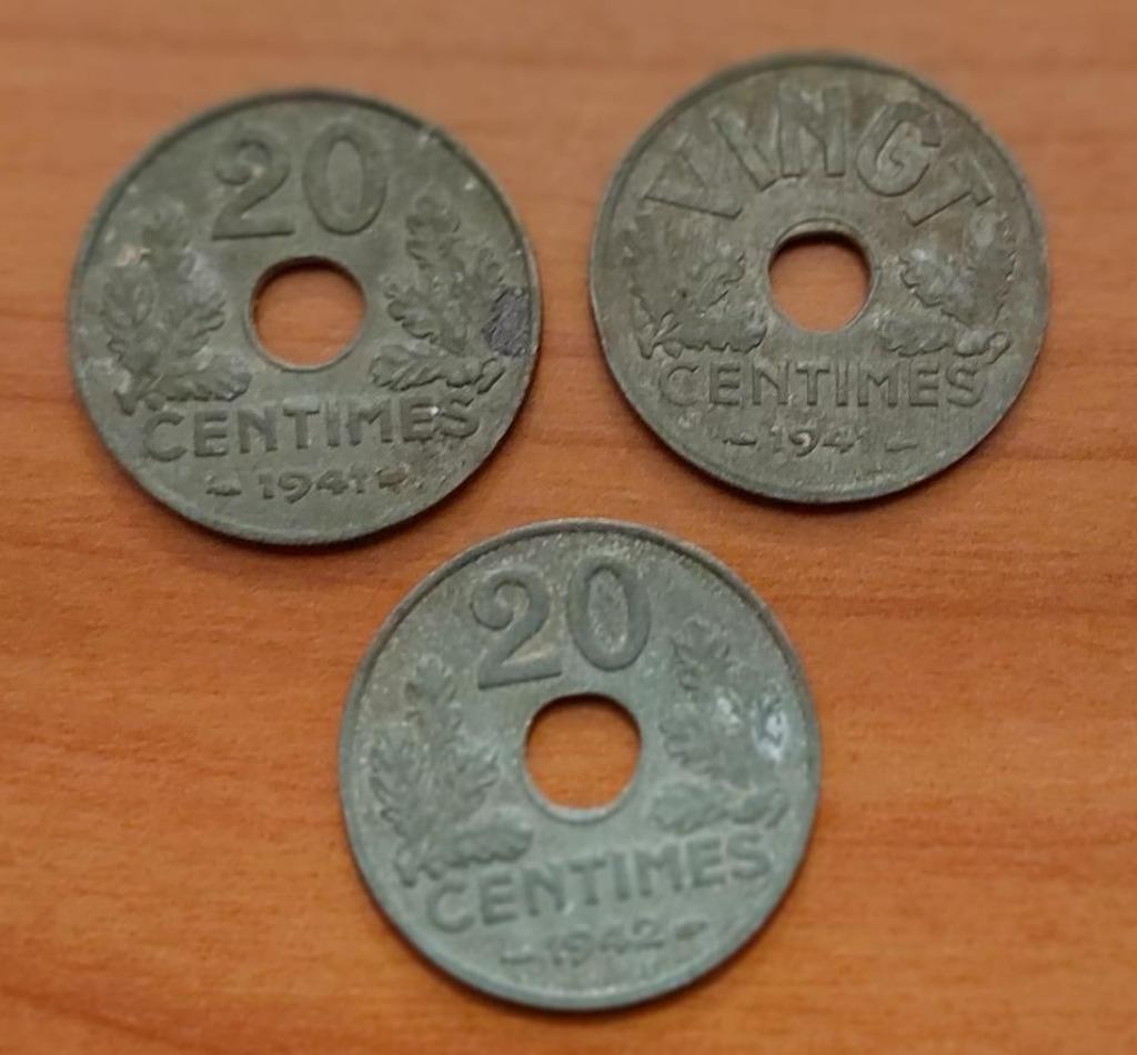 Frankrijk 20 centimes 1941-1942, Ophalen of Verzenden, Frankrijk, Losse munt