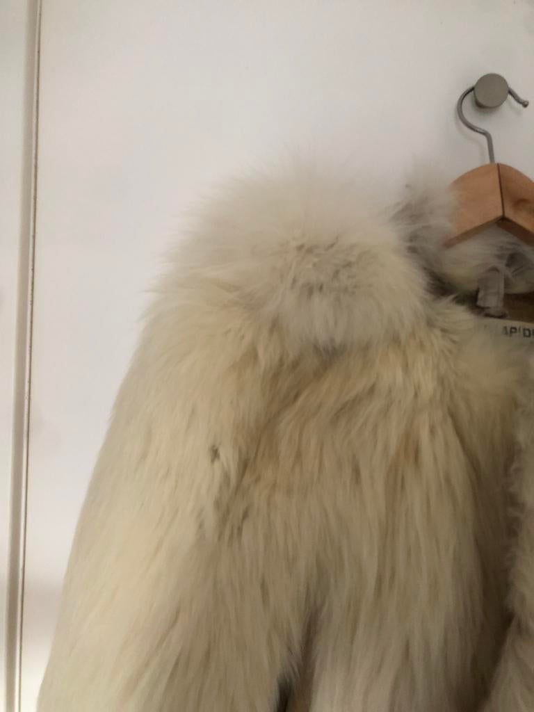 Echte wit-beige bontjas., Ophalen, Zo goed als nieuw, Wit