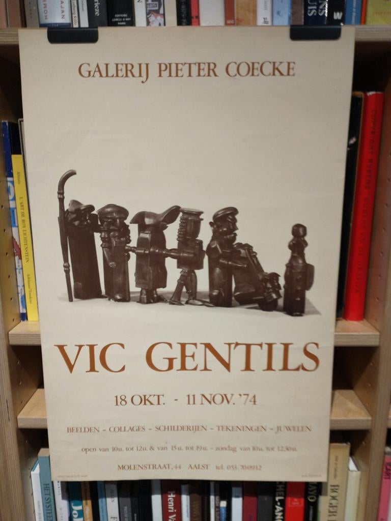 Vic Gentils - Affiche Galerij Pieter Coecke 1974, Ophalen of Verzenden, Zo goed als nieuw