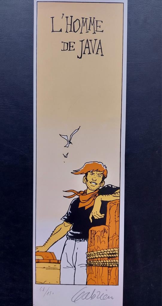 L'homme de Java ex libris numéroté 68/150 signé Gabrion, Enlèvement ou Envoi