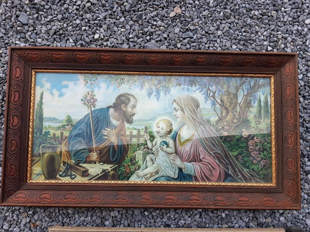 Toile-estampe religieuse dans cadre, Antiquités & Art, Enlèvement