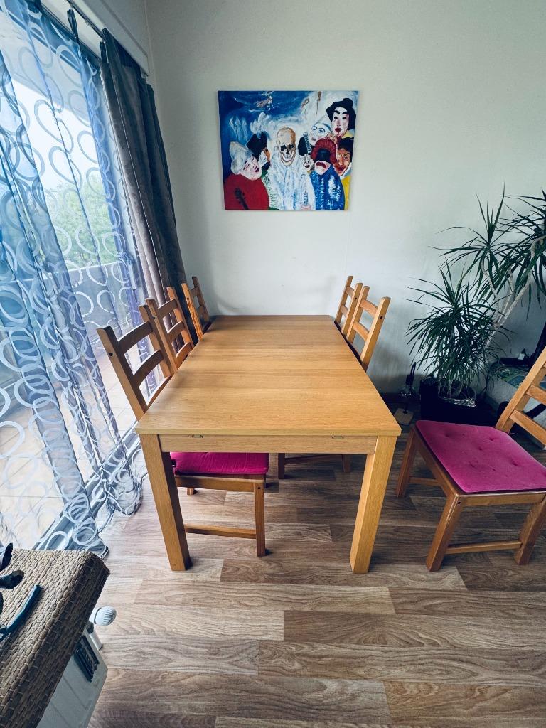 Table extensible avec 6 chaises, 100 à 150 cm, Cinq personnes ou plus, Enlèvement, Utilisé