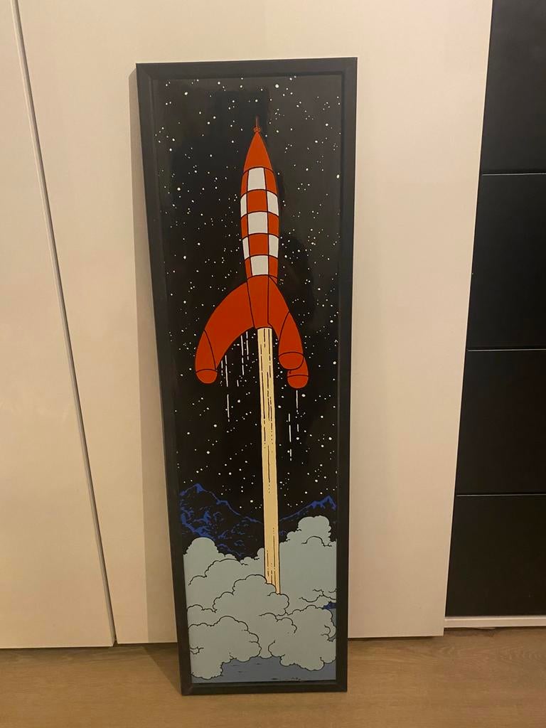 Plaque émaillée Tintin lune - Emaillerie belge, Verzamelen, Ophalen, Kuifje