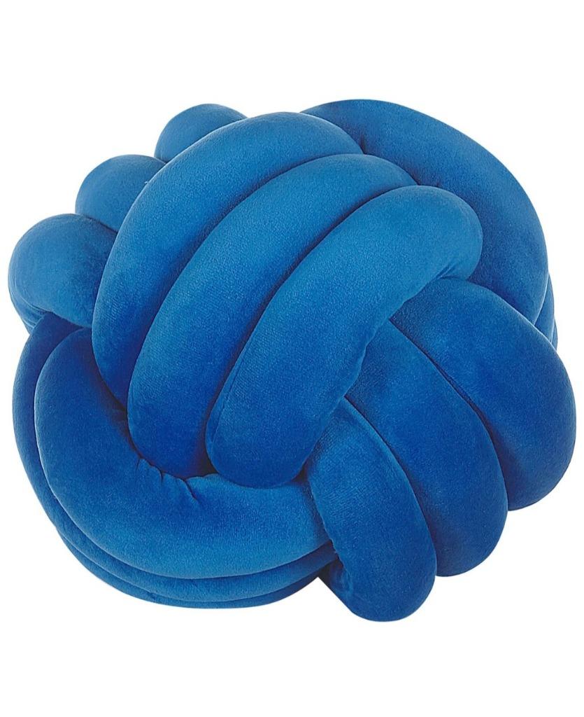 2 Sierkussens blauw fluweel Beliani Malni, Ophalen, Zo goed als nieuw, Blauw, Rond