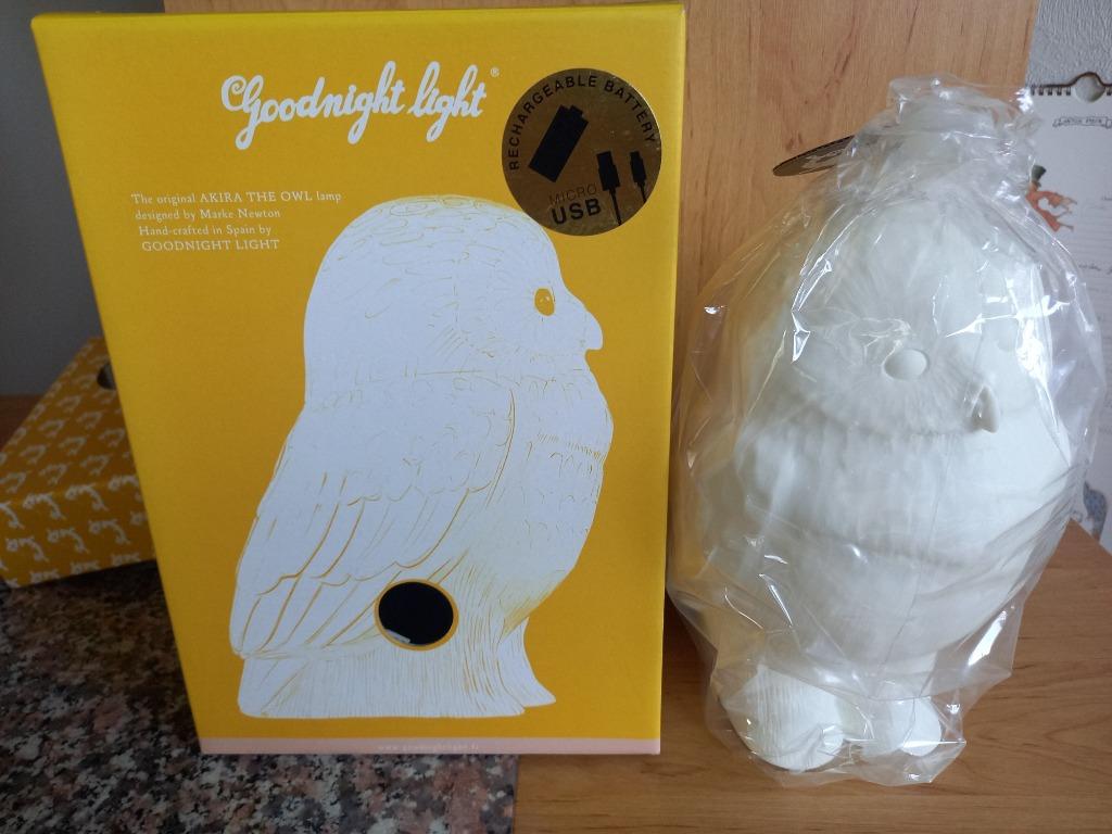 sfeerlamp witte uil, oplaadbaar, Kunststof, Wit, Nieuw, Ophalen of Verzenden