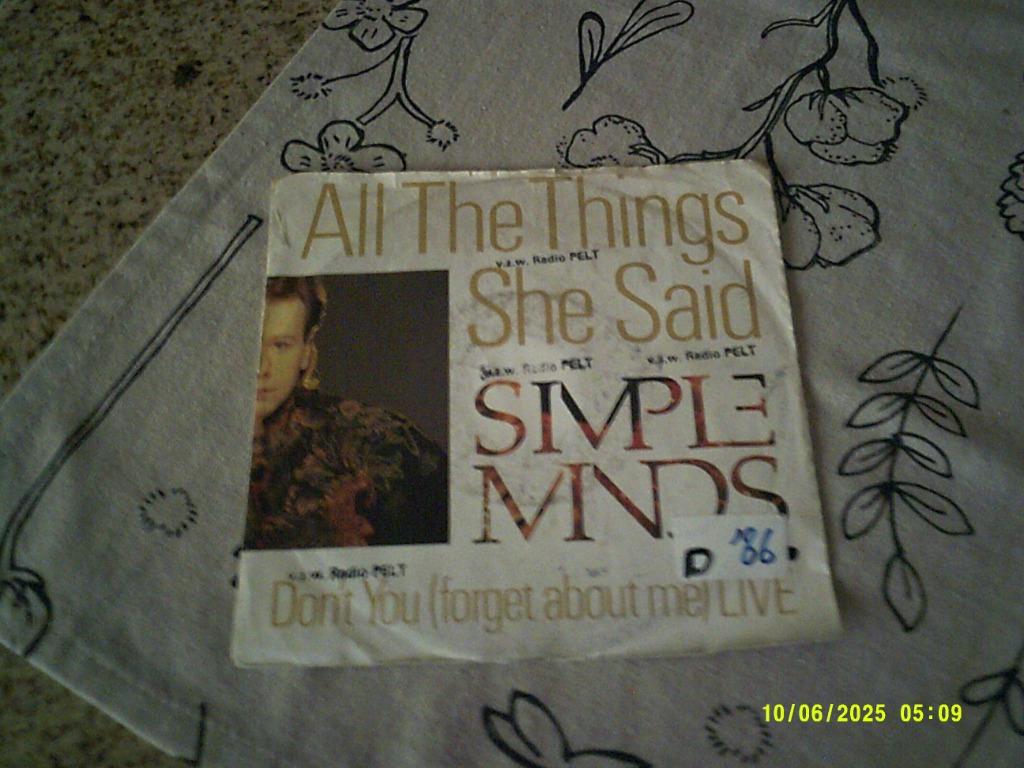 Simple Minds – All The Things She Said/vinyl singel, Cd's en Dvd's, Ophalen of Verzenden, Zo goed als nieuw, Overige formaten