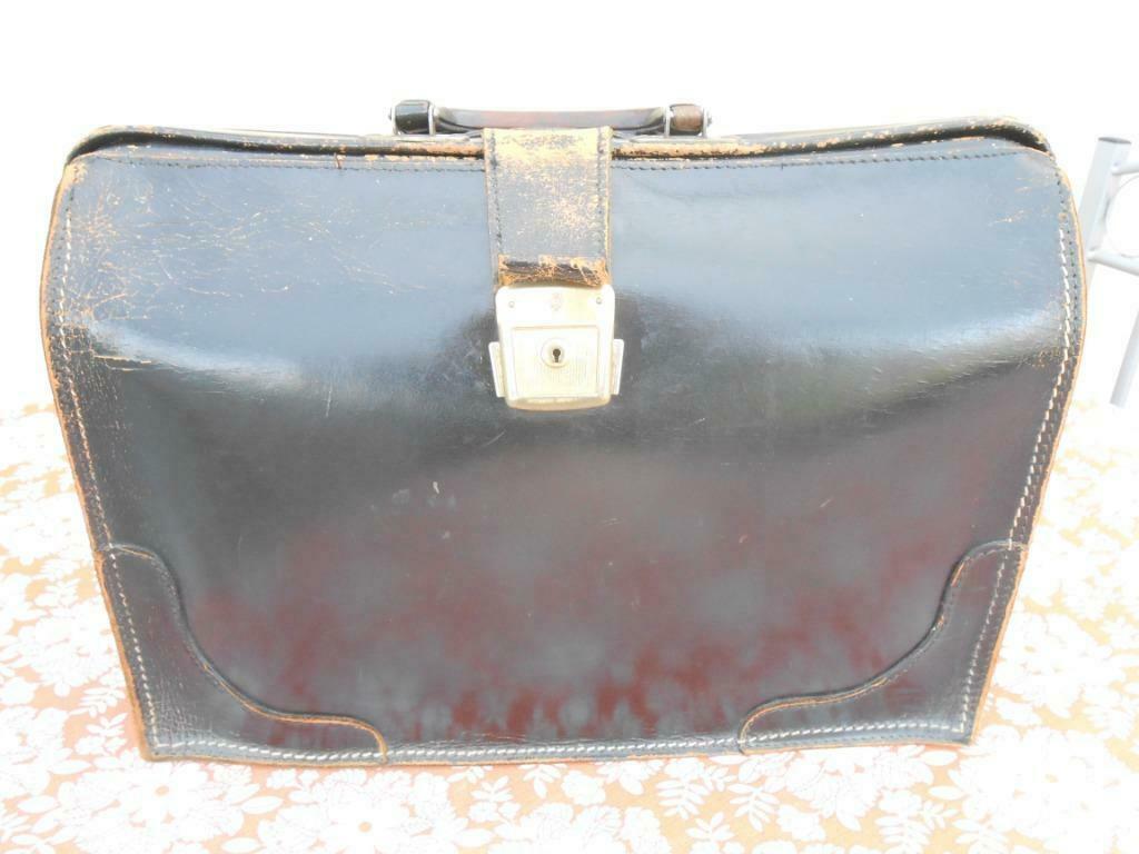 Cartable en cuir., Bijoux, Sacs & Beauté, Sacs | Cartables, Utilisé, Porte-documents ou Cartable, 40 à 50 cm, Moins de 30 cm, Noir