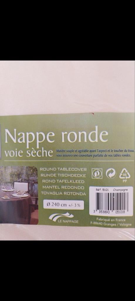 Nappe ronde 240 cm, Enlèvement