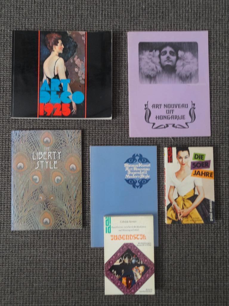 6 boeken fifties, art nouveau, art deco;, liberty style, Boeken, Verzenden, Gelezen, Overige onderwerpen