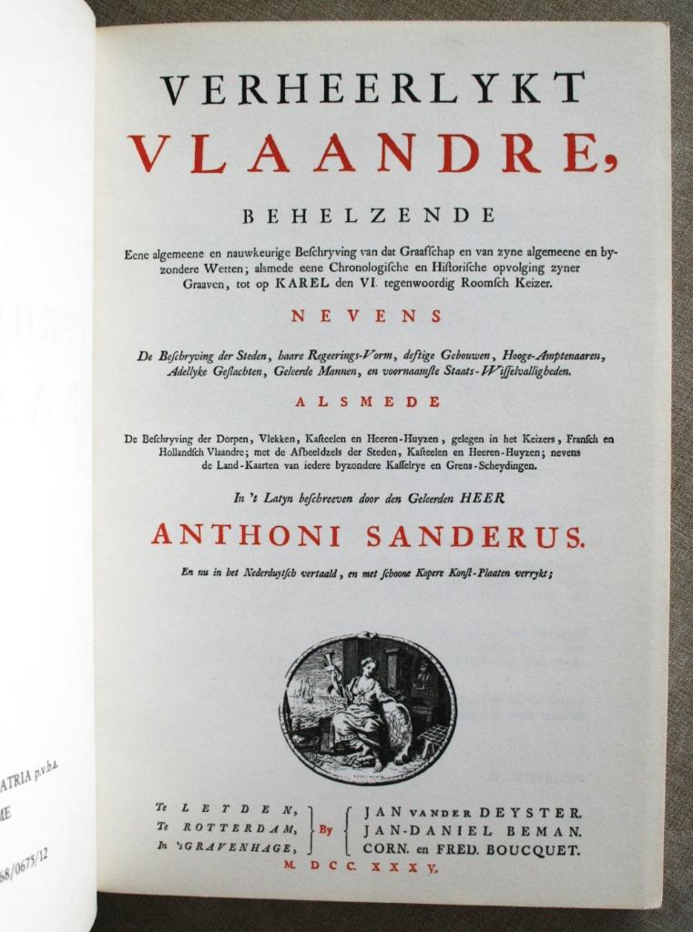 Heemkunde Frans-Vlaanderen: Verheerlykt Vlaandre., Ophalen of Verzenden, Gelezen, Anthoni Sanderus