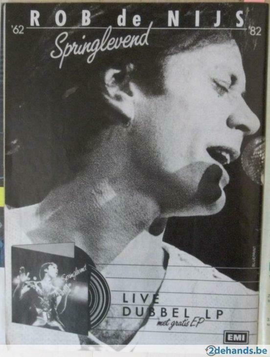 advertentie Rob de Nijs LP Springlevend, Verzamelen, Ophalen of Verzenden, Gebruikt