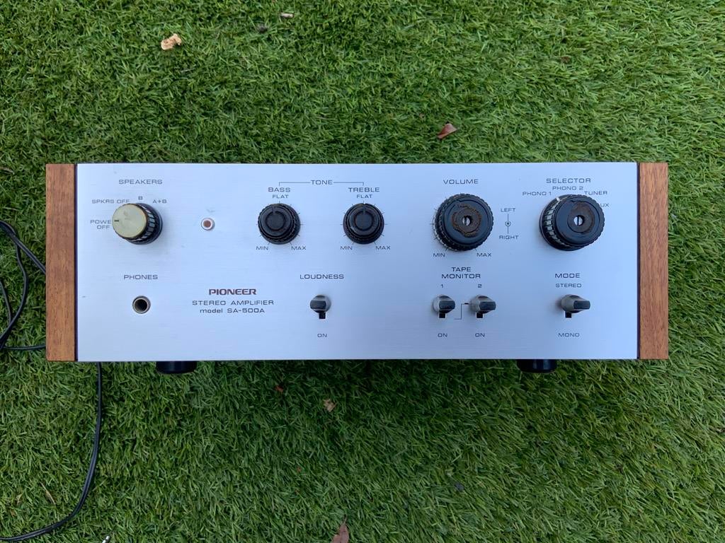 Vintage Pioneer SA-500A stereo versterker inkl. Brochure, Audio, Tv en Foto, Versterkers en Ontvangers, Ophalen of Verzenden