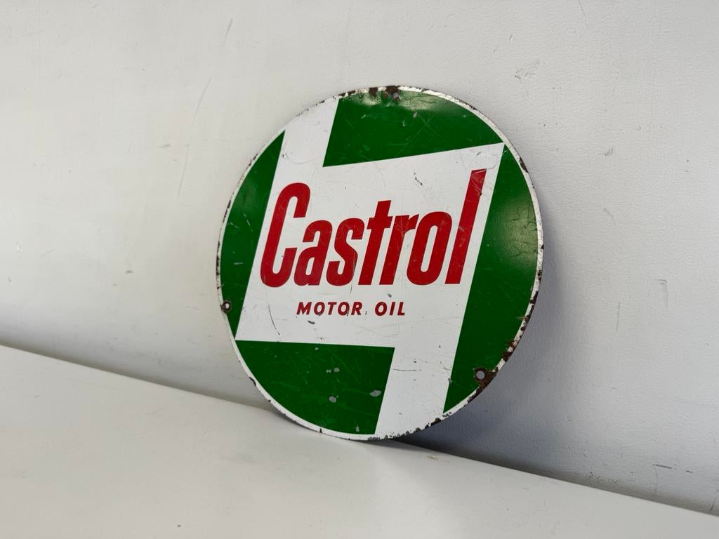Oud Castrol olie reclamebord, Verzamelen, Ophalen of Verzenden, Gebruikt, Reclamebord