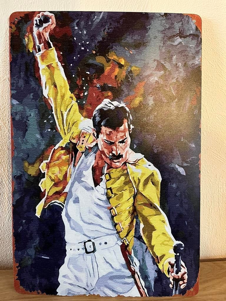 Plaque metallique queen freddy mercury, Antiquités & Art, Enlèvement ou Envoi