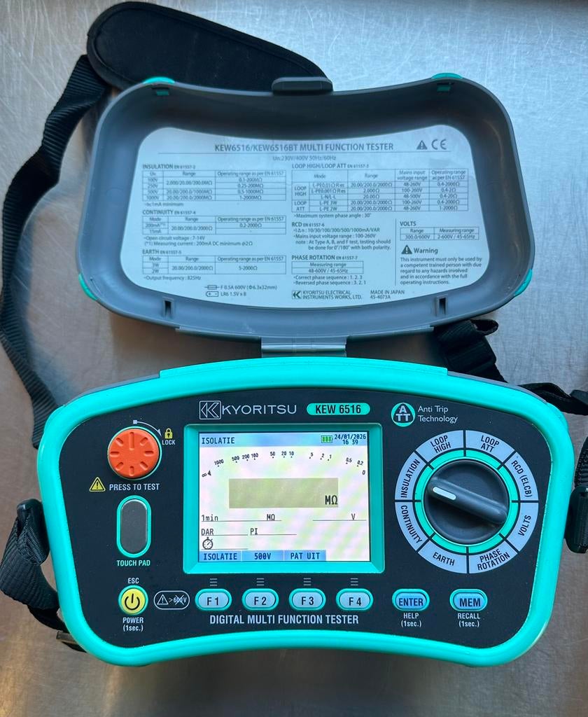 Kyoritsu kew 6516 installatietester kit, Doe-het-zelf en Bouw, Meetapparatuur, Ophalen of Verzenden, Zo goed als nieuw, Accessoires