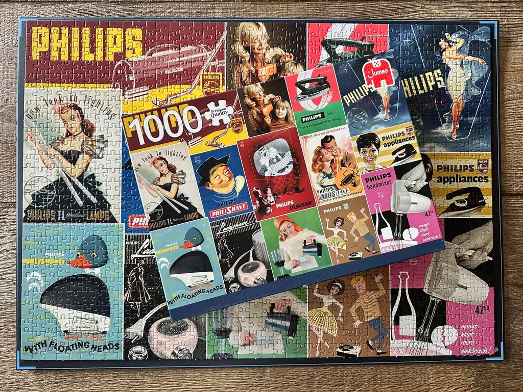 Puzzle Jumbo « Philips nostalgique » 1000 pièces, Enlèvement ou Envoi, 500 à 1500 pièces, Comme neuf, Puzzle