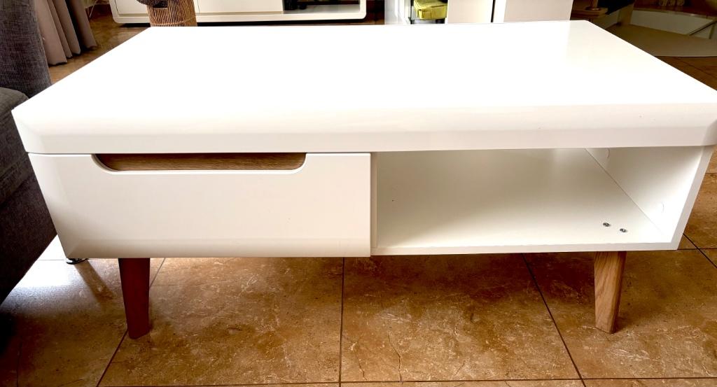 Salontafel Nebraska - Wit - Eiken - 107 cm, Ophalen, Zo goed als nieuw
