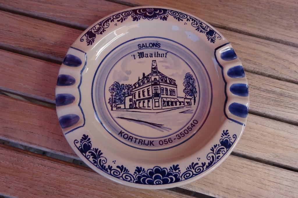 asbak cendrier Delfts Blauw Kortrijk - Courtrai Maaihof, Antiquités & Art, Enlèvement ou Envoi
