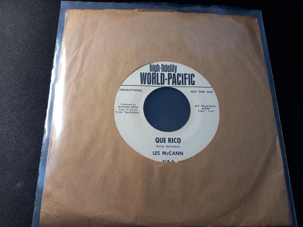 Les McCann ‎– Que Rico '7 Popcorn Latin, Cd's en Dvd's, Vinyl Singles, Zo goed als nieuw, Single, Latin en Salsa, 7 inch, Ophalen of Verzenden
