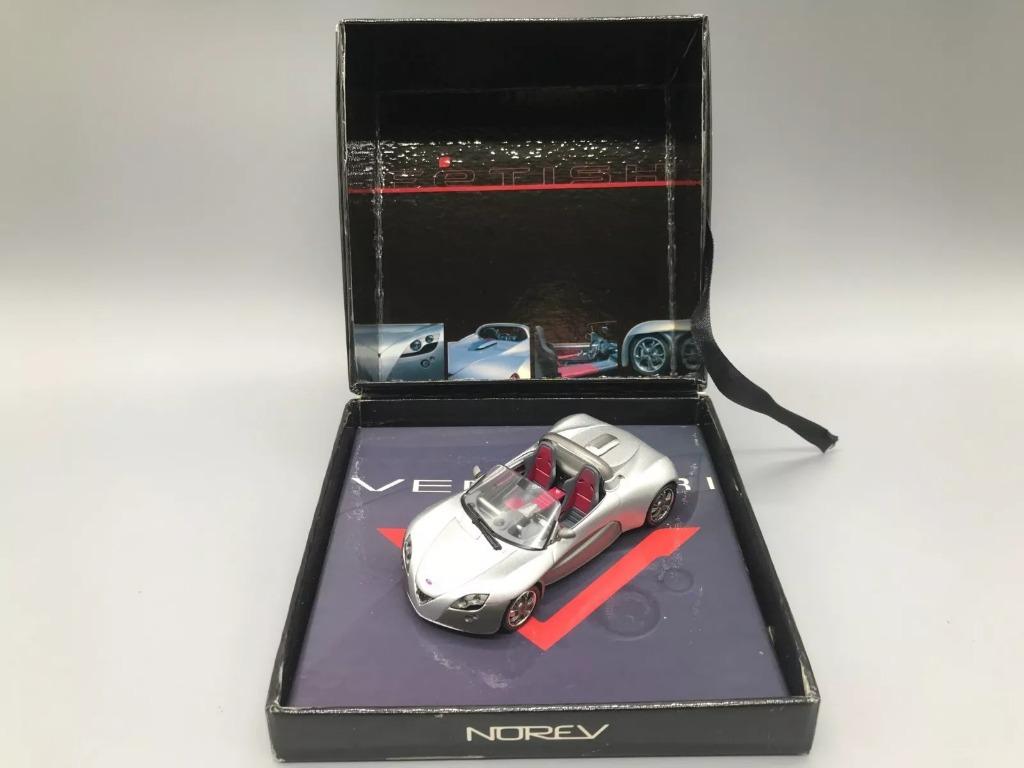 1:43 Norev Venturi Fetish concept EV 2002 silver in klap-box, Enlèvement ou Envoi, Utilisé, Voiture, Norev