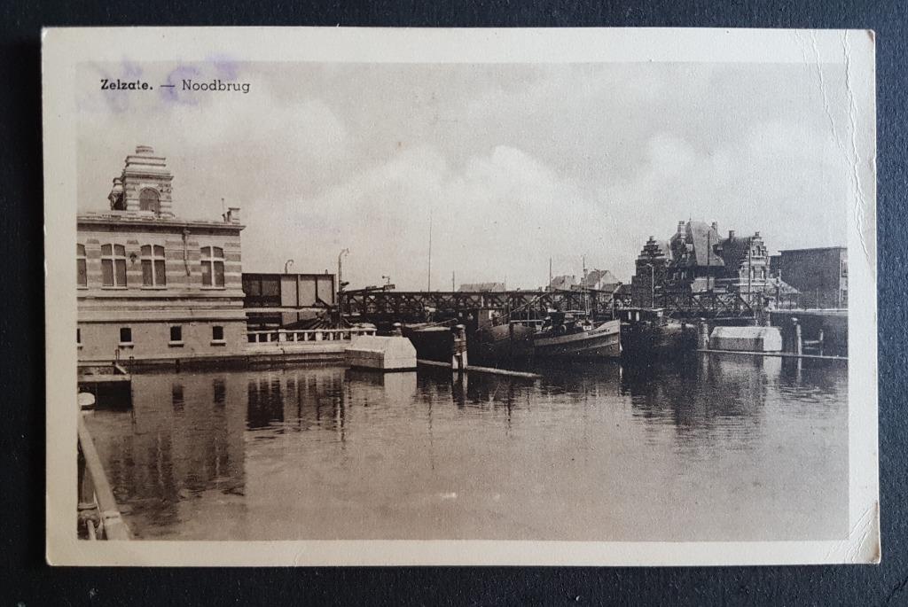 Zelzate Noodbrug, Verzamelen, Postkaarten | België, Ophalen of Verzenden, 1940 tot 1960, Gelopen, Oost-Vlaanderen