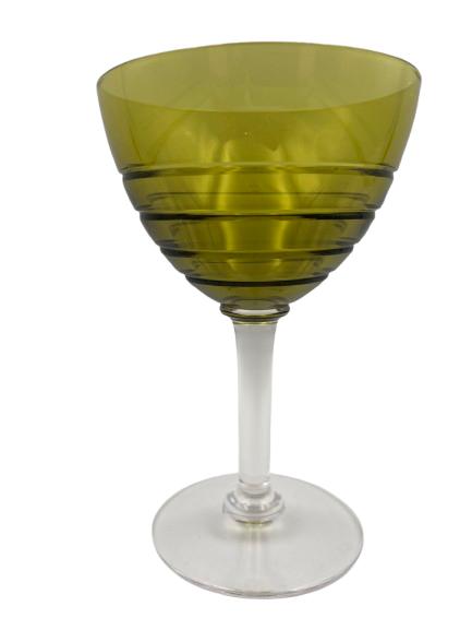 6 coupes en cristal jaune, Maison & Meubles, Verre ou Verres, -, Comme neuf, Verre