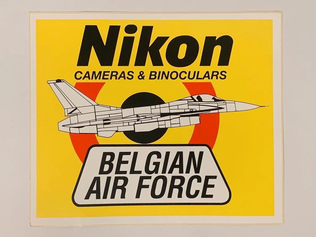 Grote sticker F16 Belgian Air Force Nikon, Ophalen of Verzenden, Luchtmacht, Overige typen