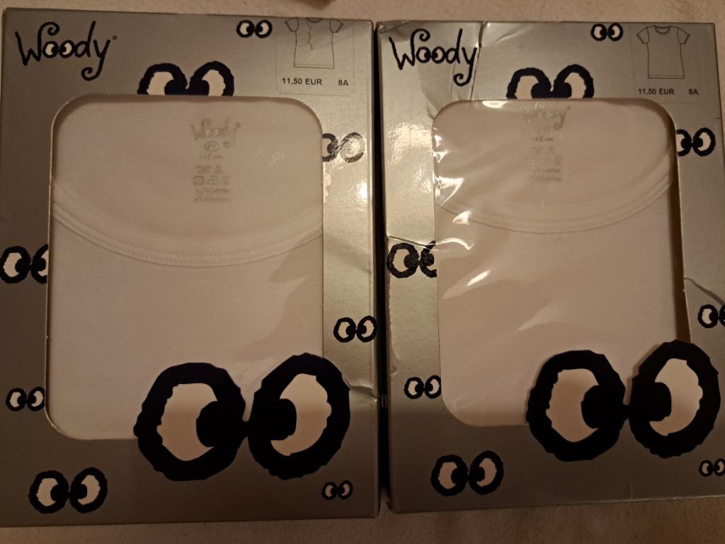 2 nieuwe woody onderhemdjes wit meisjes 8 jaar, Neuf, Enlèvement ou Envoi, Vêtements de nuit ou Sous-vêtements, Fille