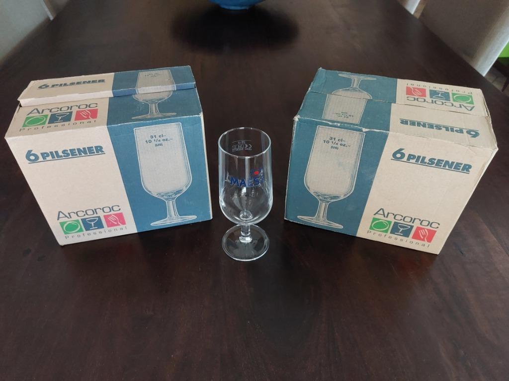 2 dozen van 6 Maes Pilsener glazen op voet, Enlèvement, Neuf, Verre à bière