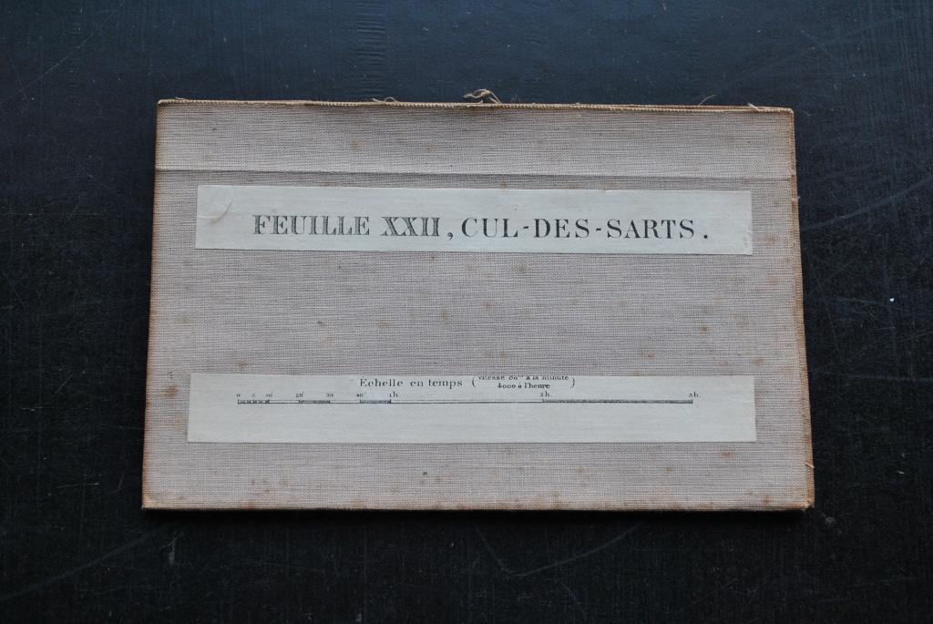 Ancienne carte topographique sur tissu CUL-DES-SARTS 1908, Gelezen, Overige typen, Ophalen of Verzenden, 1800 tot 2000