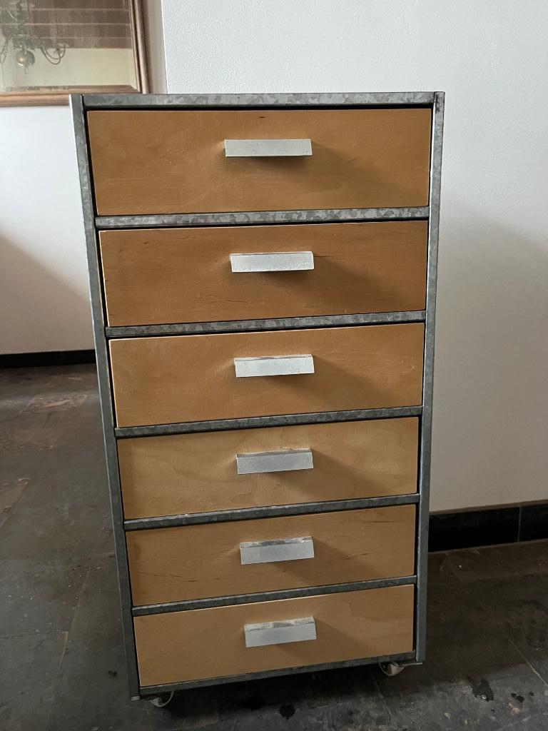ARMOIRE GALVANISÉ À 6 TIROIRS, Maison & Meubles, Enlèvement, Comme neuf, Métal, Avec tiroir(s)