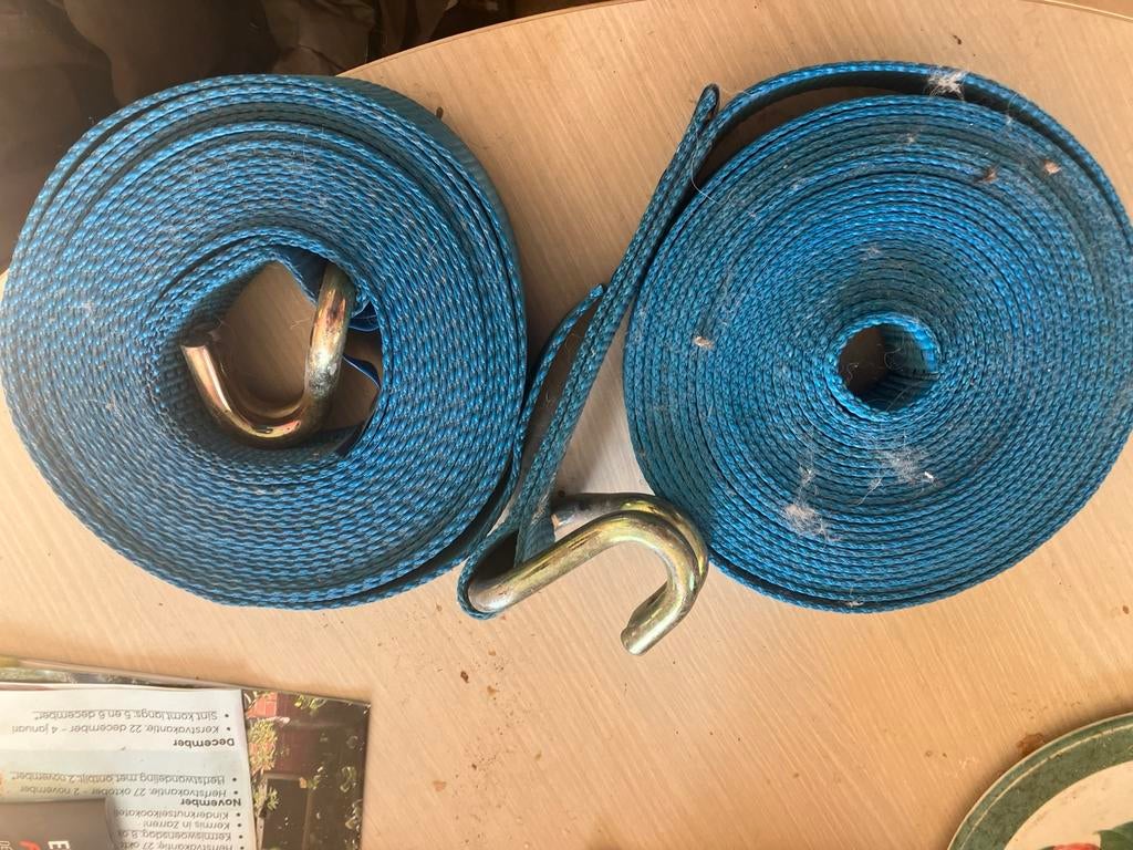 2 x spanriem ( 8,5 m x 5cm) zonder aantrekker, Ophalen