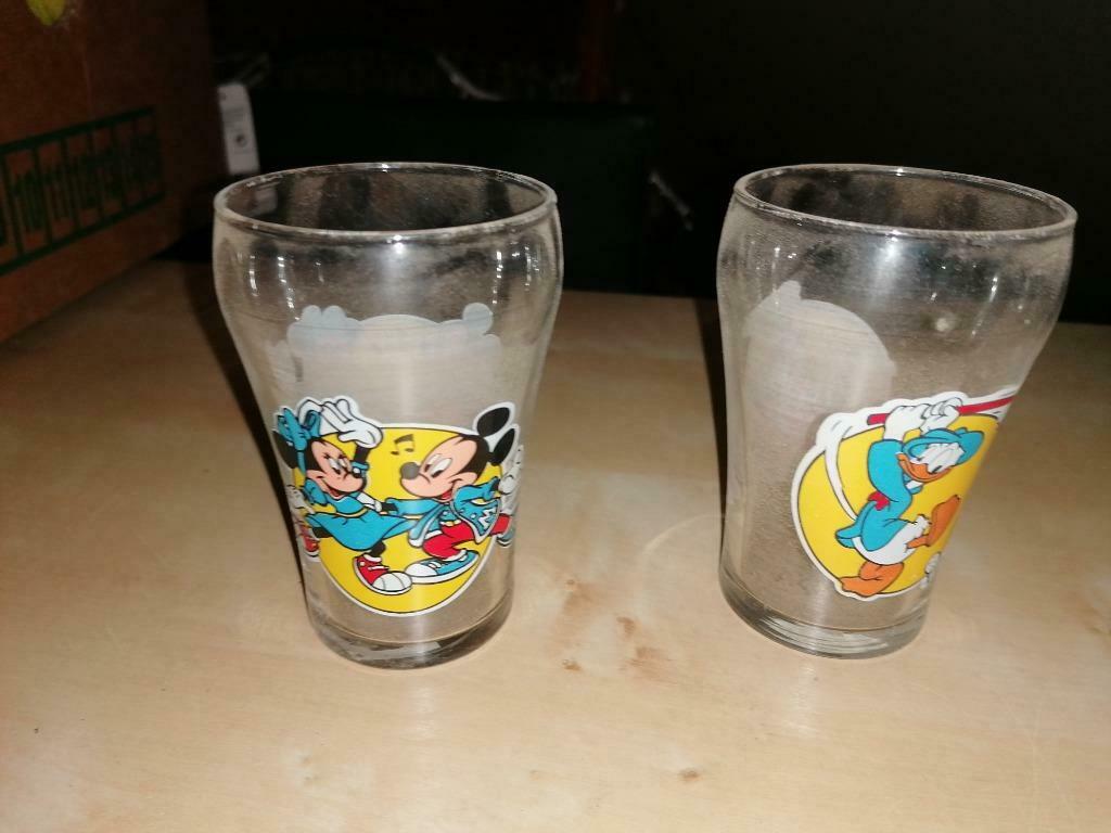 2 glazen Disney, Verzenden, Donald Duck, Gebruikt