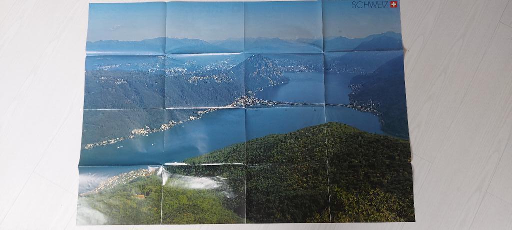 Poster Zwitserland Meer van Lugano, Overige merken, Gebruikt, Gelijkstroom of Wisselstroom, Analoog