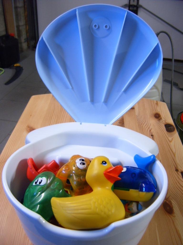 Badspeelgoedopberger + speelgoed + thermometer, Kinderen en Baby's, Ophalen of Verzenden, Gebruikt, Badje, Overige merken