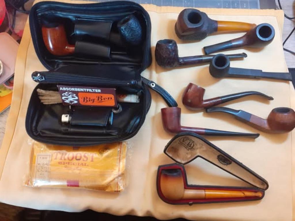 Lot de 10 anciennes pipes, Verzamelen, Ophalen, Gebruikt