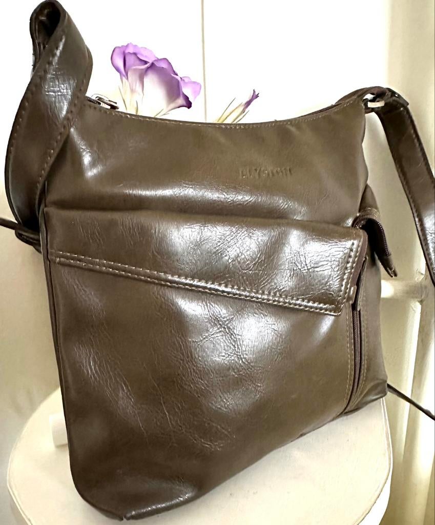 Sac brun à bandoulière, de marque Elyston 27 x 25 cm, Comme neuf, Brun, Autres marques