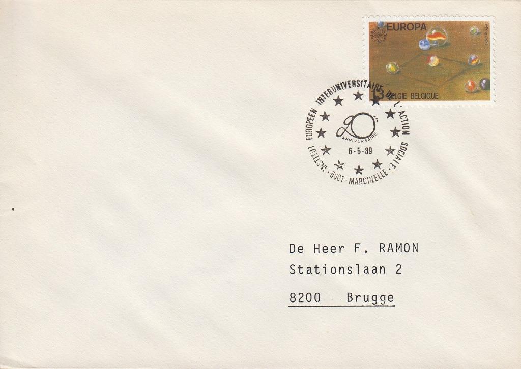 1989 - BELGIË - Cover IEIAS + Y&T 2323 + MARCINELLE, Postzegels en Munten, Postzegels | Europa | België, Gestempeld, 1e dag stempel