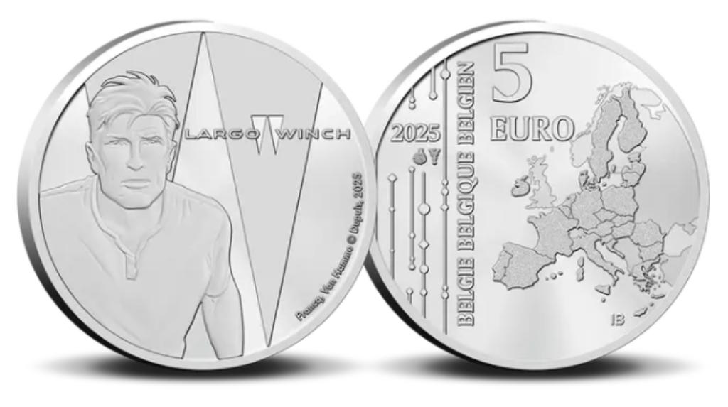 5 euro België 2025 Largo Winch reliëf in coincard, Ophalen of Verzenden, België, 5 euro