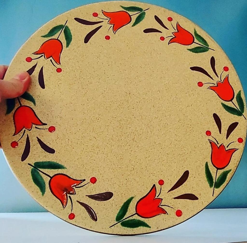 Ronde vintage schotel in keramiek, Antiek en Kunst, Antiek | Keramiek en Aardewerk, Ophalen of Verzenden