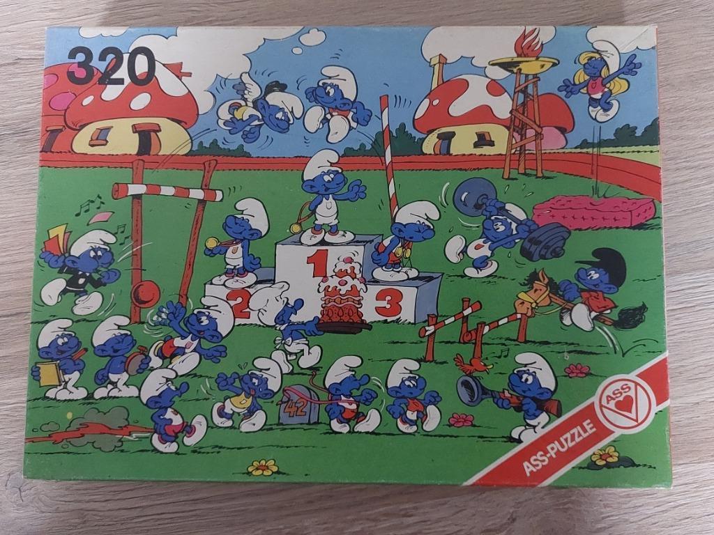 Ass Puzzel de smurfen 320 stukjes, Ophalen of Verzenden, Gebruikt, Overige typen