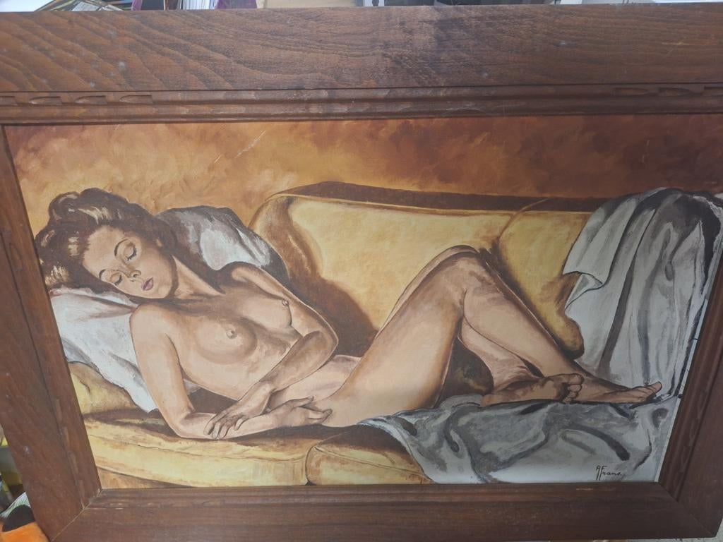 figuratief naakt schilderij jaren 70-80, Ophalen of Verzenden