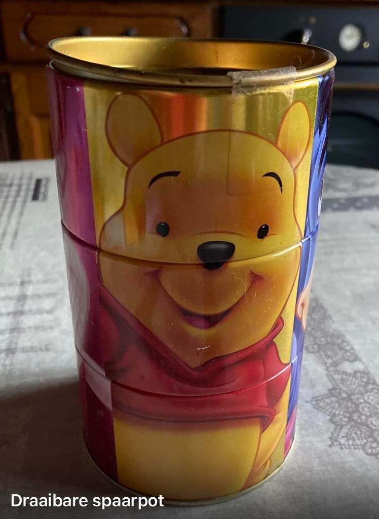 Winnie THE Pooh blikken spaarpot.(draaibaar), Ophalen of Verzenden, Winnie de Poeh of vrienden, Gebruikt, Overige typen