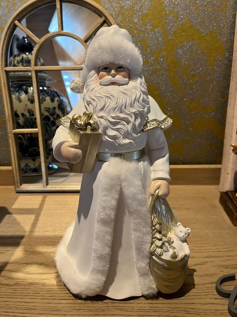 Kerstman wit met pels, Huis en Inrichting, Ophalen, Zo goed als nieuw