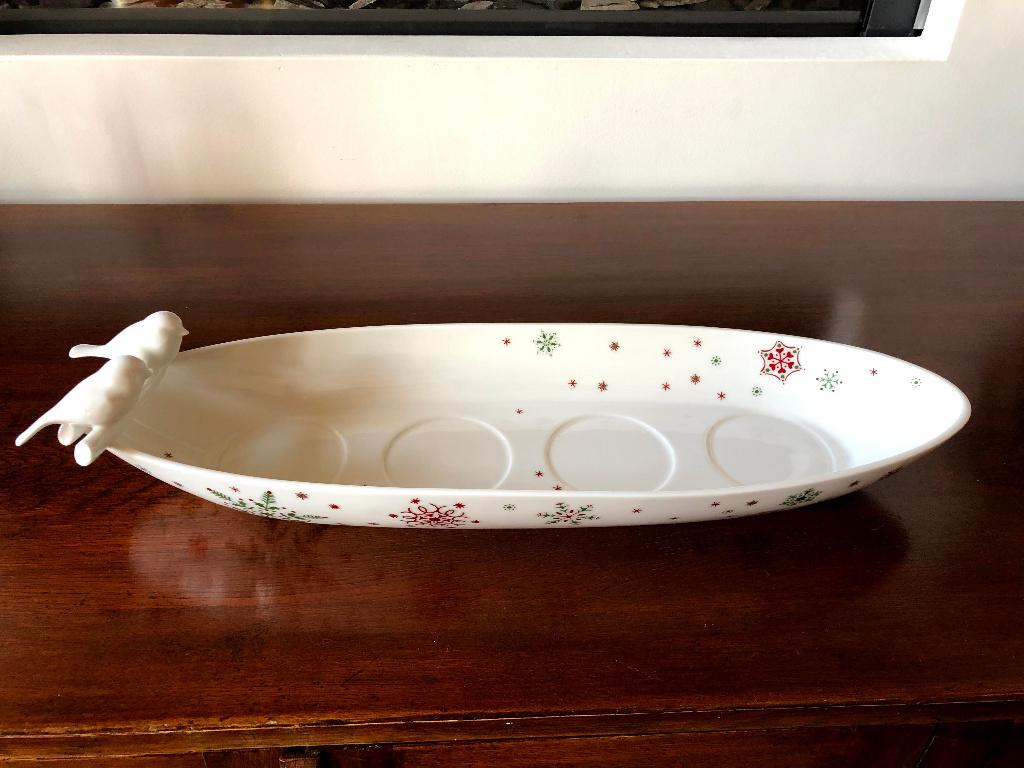 NIEUWE Villeroy & Boch kerst schaal met vogels kaarsenhouder, Diversen, Kerst, Nieuw, Ophalen of Verzenden