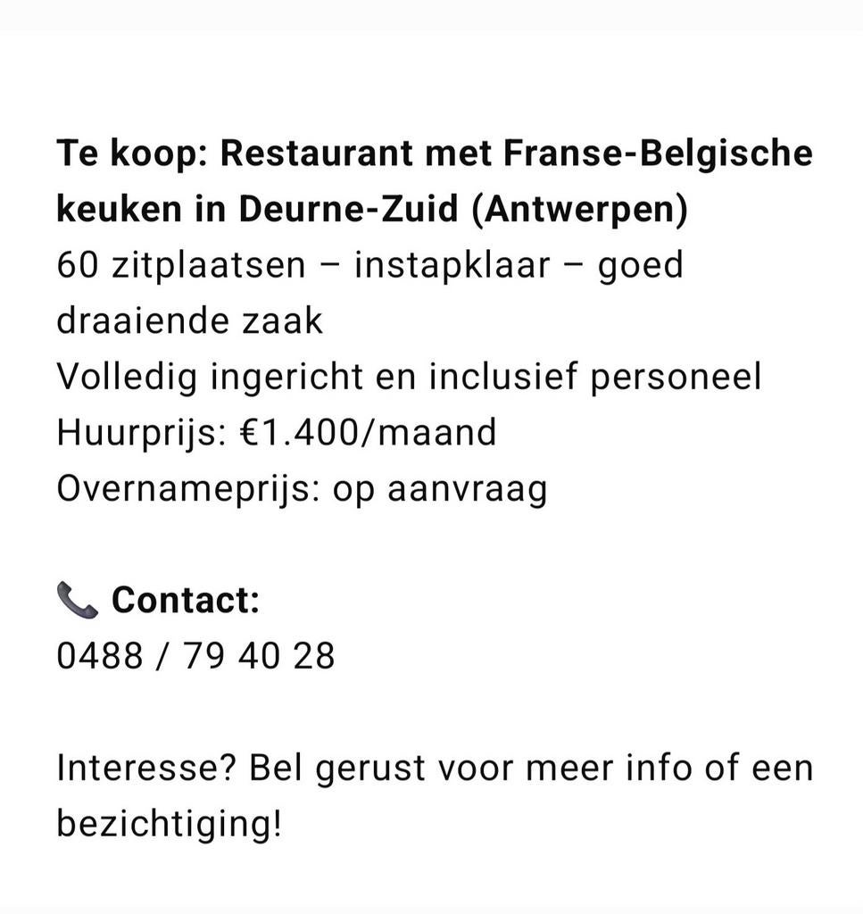 Reprise d'un restaurant