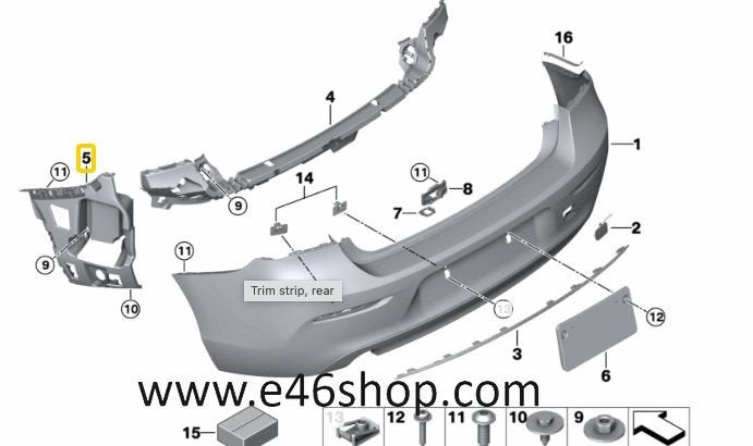 ACHTERBUMPER MONTAGE PLAAT BMW F210 F21 OE 51127371754, Auto-onderdelen, -, -, Nieuw, Ophalen of Verzenden