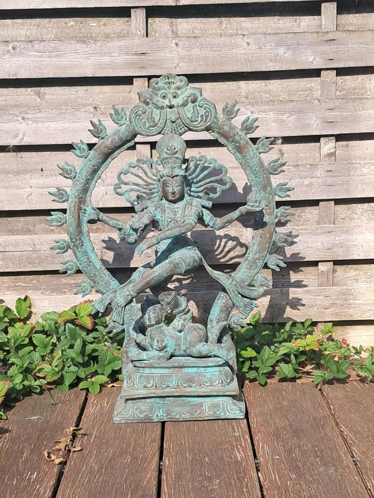 Shiva Nataraja/bronze/Inde/Décoration/zen/57 cm, Antiquités & Art, Art | Art non-occidental, Fait main, Sculpture, Enlèvement ou Envoi